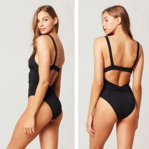 Elegant Black Women's Swimsuit One Piece. L SPACE